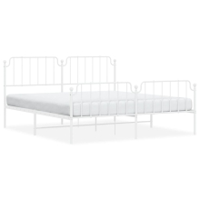 (white, 183 x 213 cm/with headboard & footboard) vidaXL Metal Bed Frame Home Bedroom Bed Base Mattress Foundation Bedstead