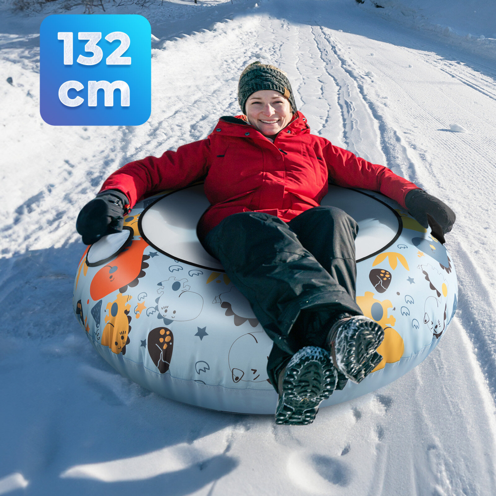 132cm Inflatable Snow Sledding Toboggan Heavy-Duty Snow Sled