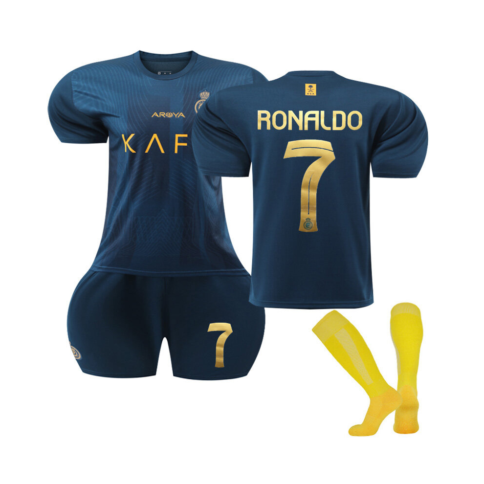 (24, GREEN 7B) 2024 Boys Girls Football Jersey Suit Victory away RONALDO 7# MANE 10# Kids Sport Fans soccer Jersey 