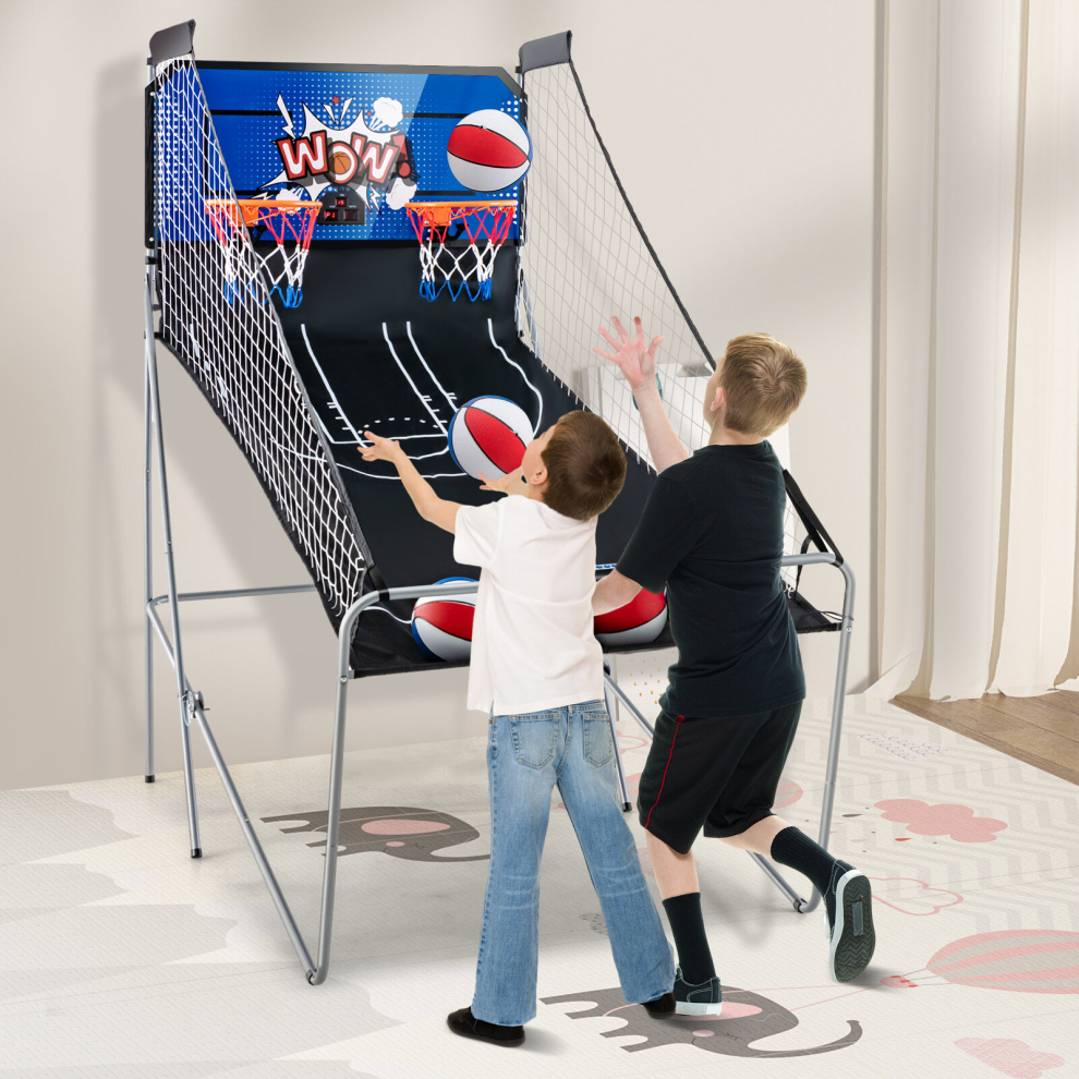 Electronic Double Basketball Hoop Game Basketball Arcade Shootout W/LED Scoreboard