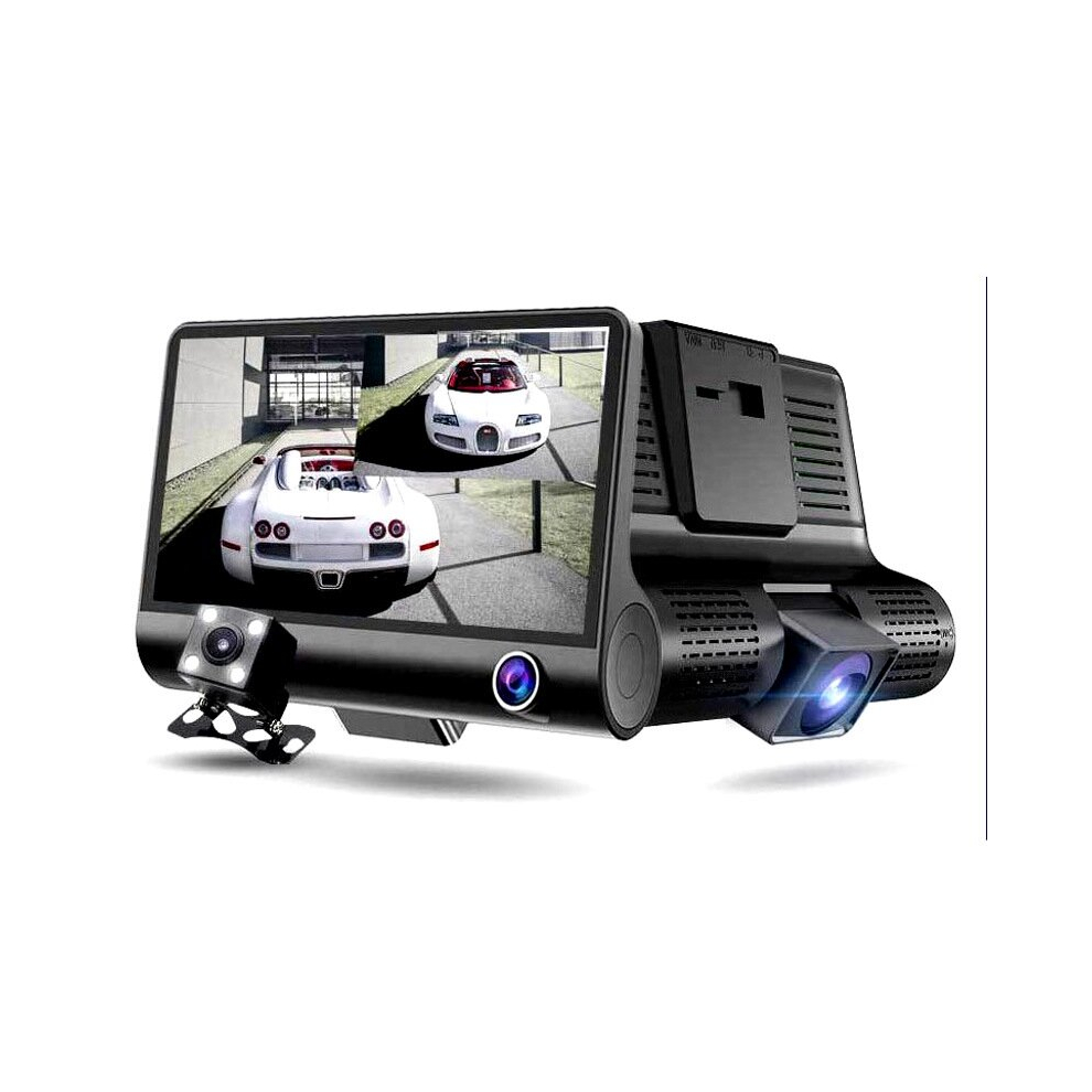 3 Cameras Lens 4.0 Inch Car DVR Camera Recorder FHD 1080P Night Vision Dash Cam Support Rearview Camera-image-OPC-PD9Z9CD-NEW
