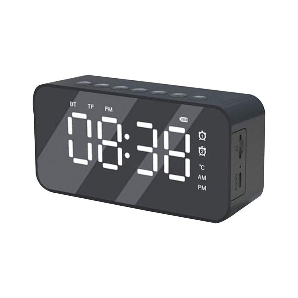 Digital Alarm Clock, Bluetooth Radio Alarm Clock Dual Portable Speaker Alarm Clock with Temperature, TF Card, FM Radio