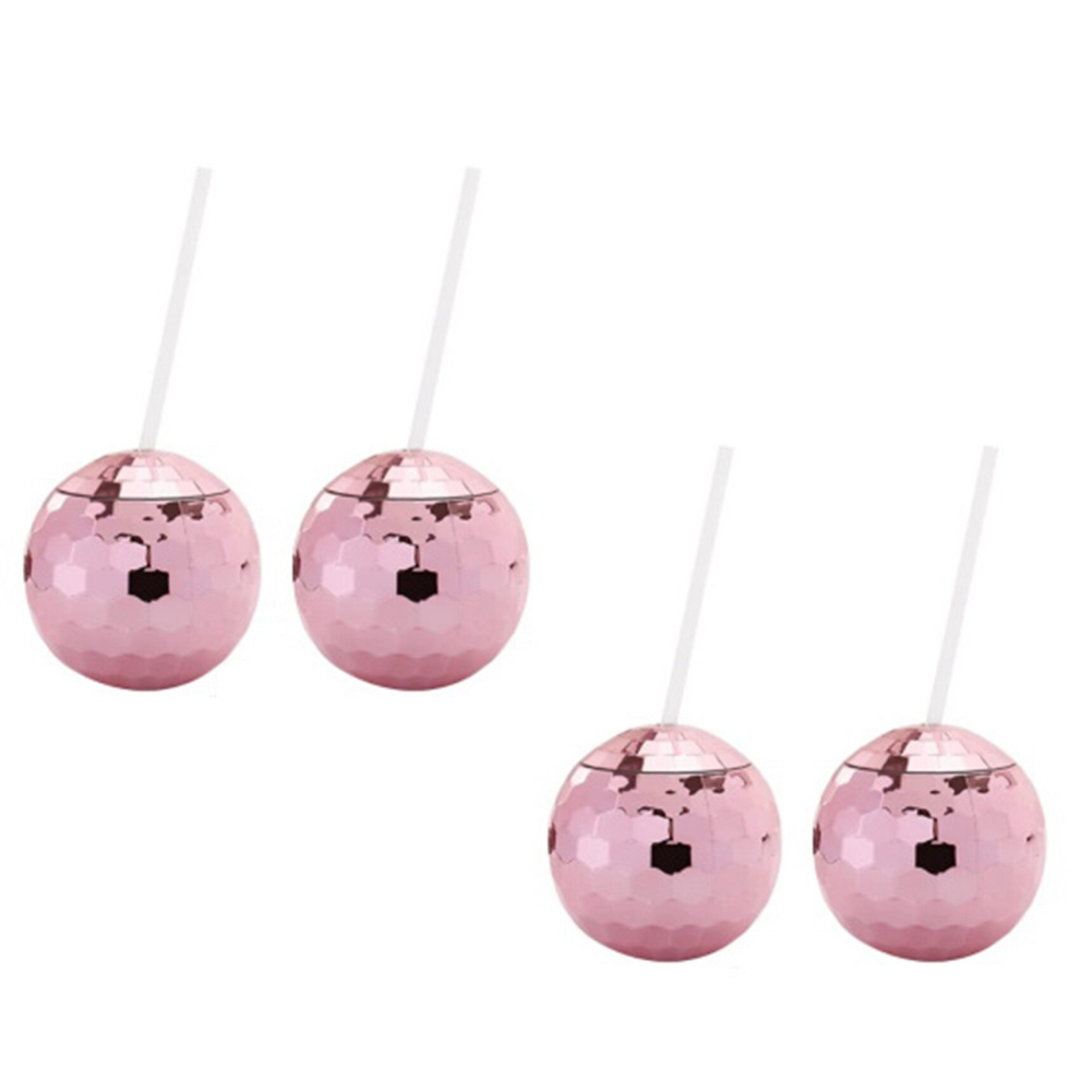 Set of 4 Disco Ball Cup Glitter Flash Ball Cocktail Cup Tea Bottle Party Supplies Unique for Party Drinking Beverage A 
