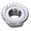 25 Pcs 304 Stainless Steel Serrated Flange Metric Hex Lock Nuts M6 5