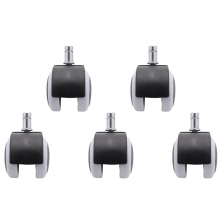 50mm Bürostuhlrollen - 5er Set - schwarz/weiß