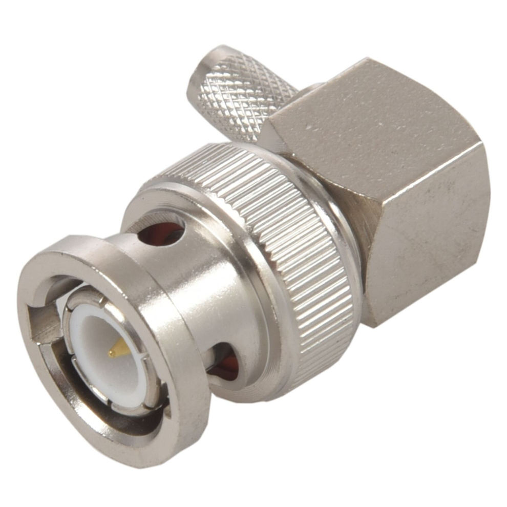 Bnc Male Plug Right Angle Crimp For Rg58 Rg400 Rfc195 Rf Coax Adapter Connector, Silver 4851069289846