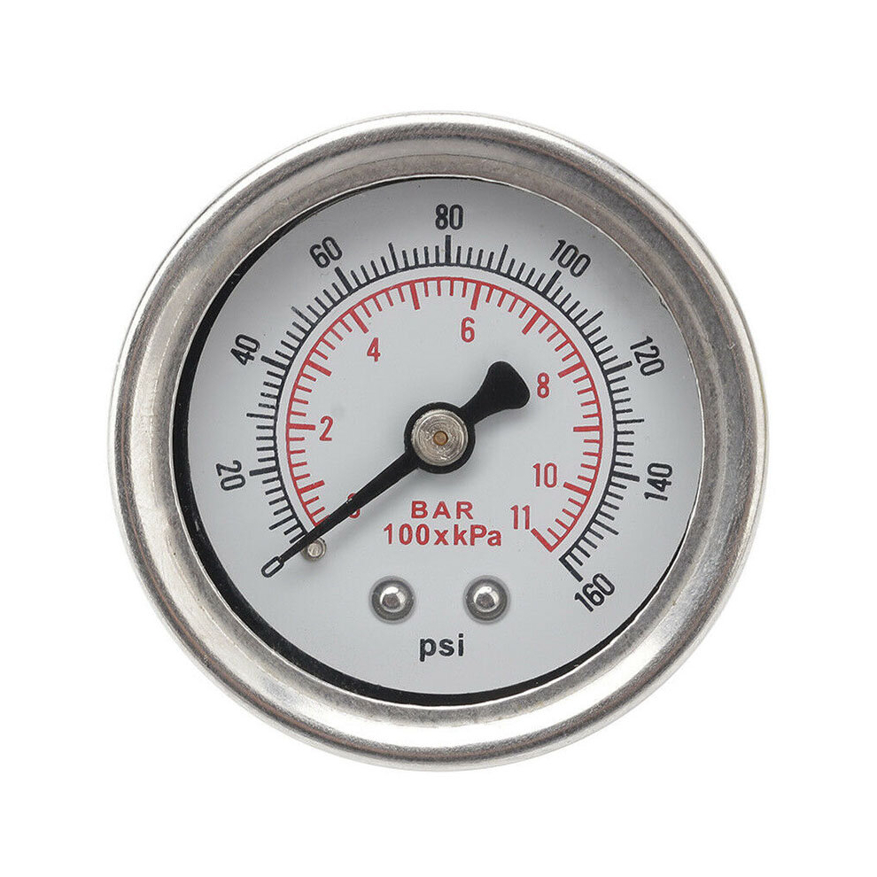 Adjustable 0-160 Psi Fuel Oil Pressure Regulator Gauge Chrome Universal Silver 4851069295403