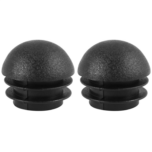 2 Pcs 25mm Dia Plastic Round Tube Inserts End Blanking Caps Black