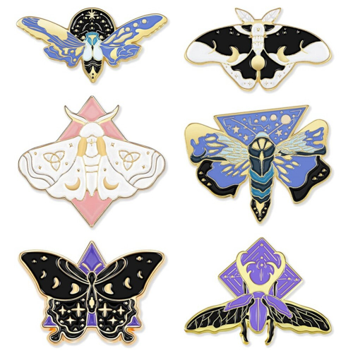 6 Pcs Butterfly Pins Enamel Pin Set Lapel Pins Brooches Luminous Cute ...