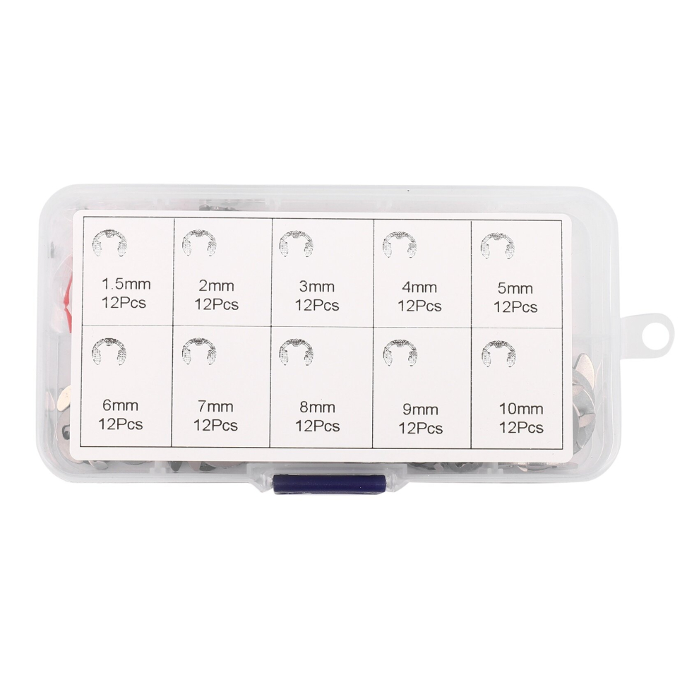 120Pcs 304 Stainless Steel E Clip Washer Assortment Kits Circlip Retaining Ring For Shaft Fastener M1.5-M10 4851069296363