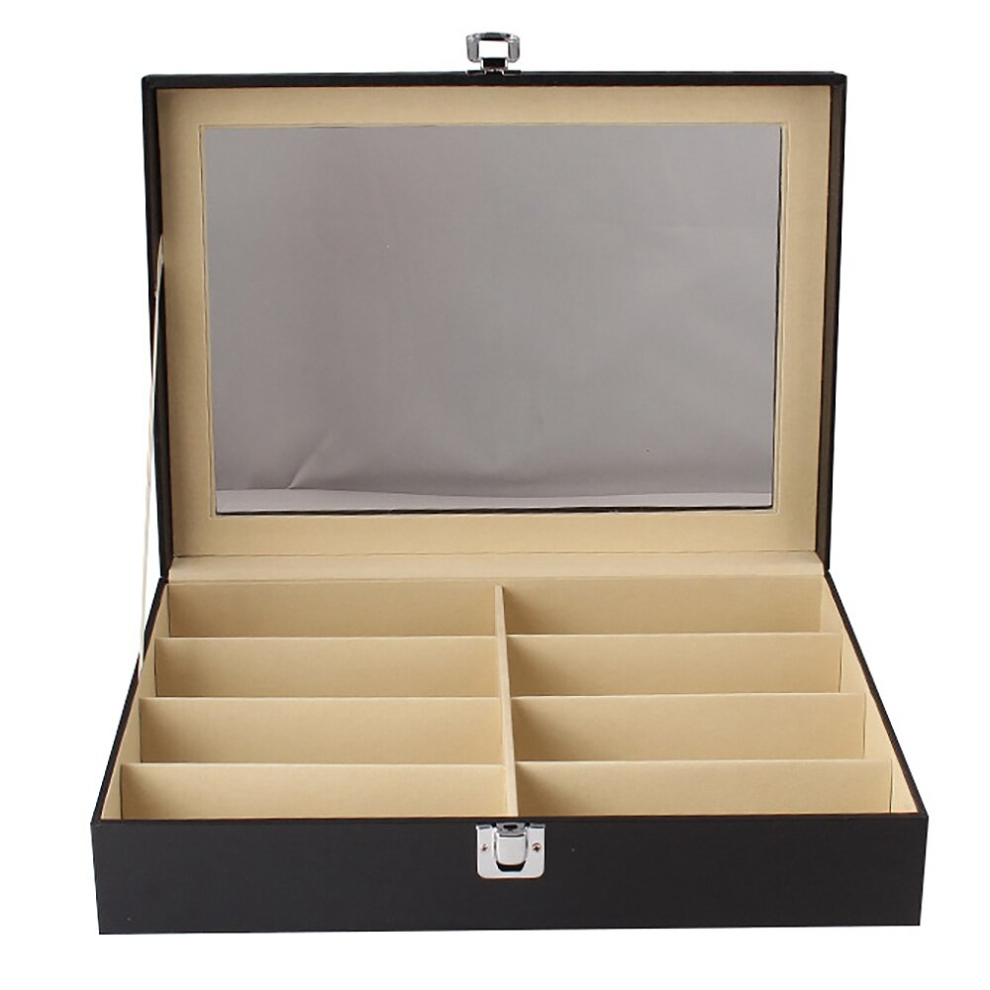 Tlily 8-Grid Eye Glasses Case Eyewear Sunglasse Storage Box Holder Organizer Eye Glasses Case Sunglasses Display Organizer
