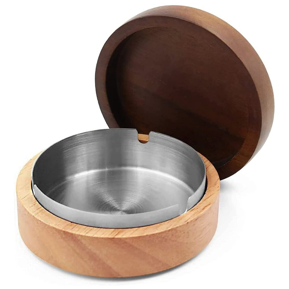 Ashtray with Lid, Smokeless Ashtray, Windproof Ashtray for Indoor or Outdoor Cigarettes, Stainless Steel Liner Ashtray B