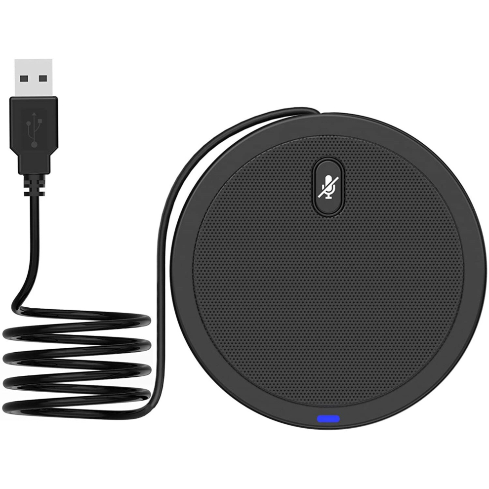 Usb Conference Microphone, 360 Degree Omnidirectional Condenser Mic, With Mute Plug For Video Meeting, Gaming, Chatting 4851069210840