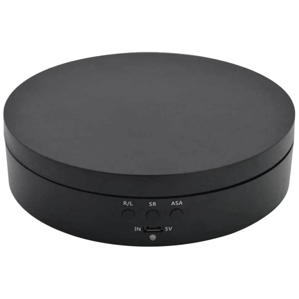 Tlily Black Rechargeable Turntable Display Stand, 360 Degree Rotation Speed/Angle Adjustable For Photography/Jewelry Display
