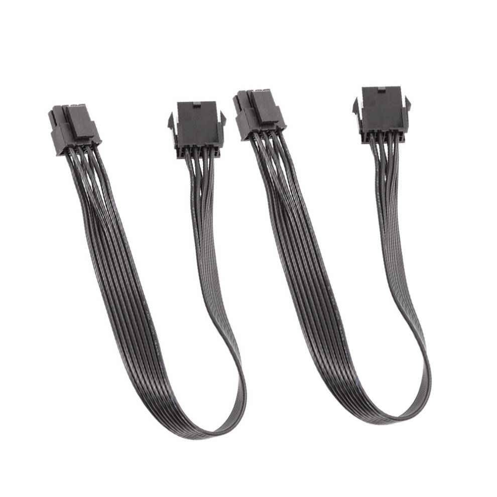 2Pcs Computer Cable Cpu 8Pin To 4+4 Pin Power Supply Extension Cable Cord Lead Sleeve 30Cm Black 4762963378720