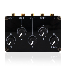 TM400 Mini 4 Channel Stereo Line Mixer 1In 4Out for Studio Recording Low Noise Small & Sophisticated Audio Passive Mixer