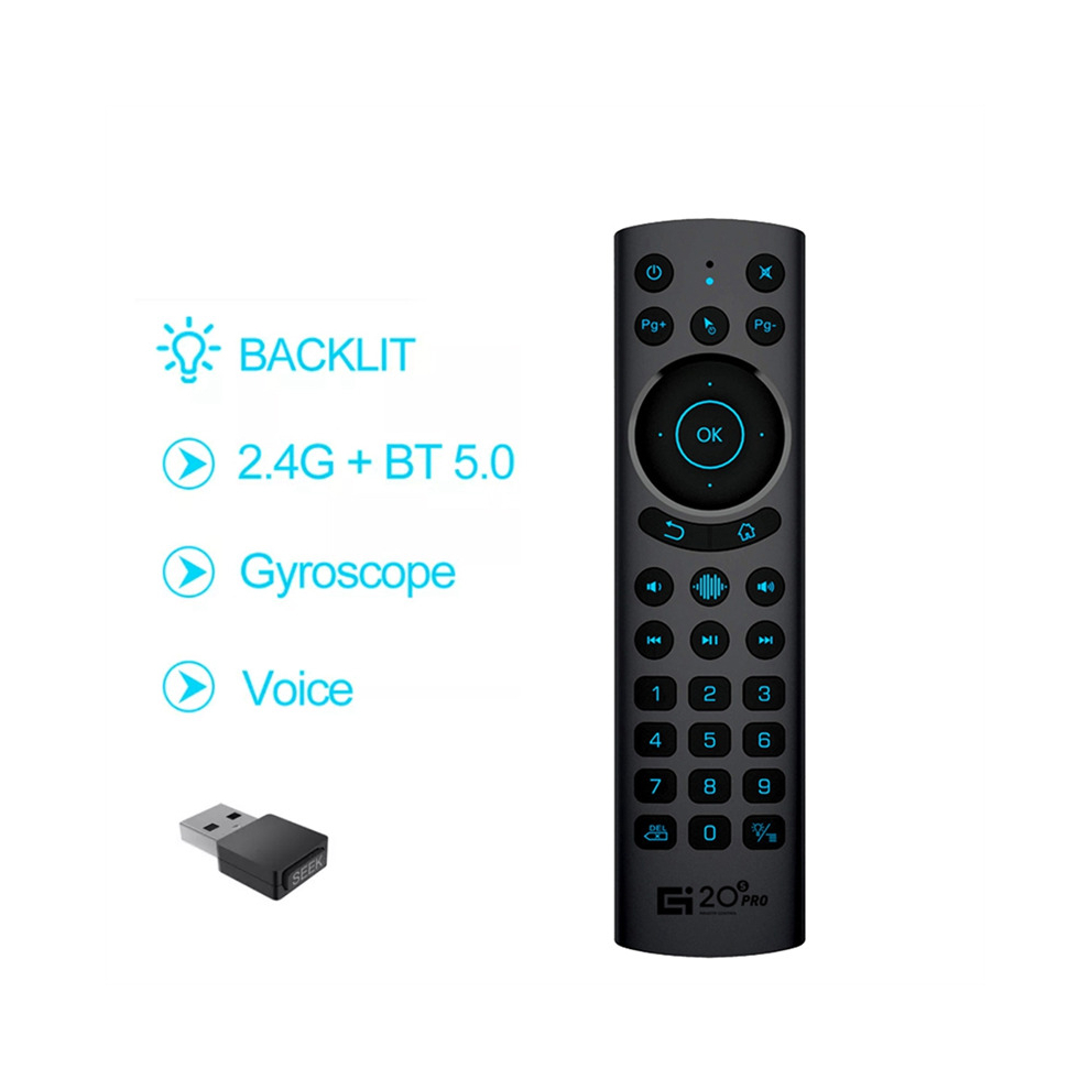 G20s Pro Bt5.0 2.4G Wireless Smart Voice Air Mouse Gyroscope Ir Learning Backlit Remote Control For Android Tv Box 4762963302589