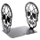 2 Pack Skull Design Black Bookend,Book Ends for Shelves Books,Book Shelf Holder Home Office Decorative Desktop Organizer 3