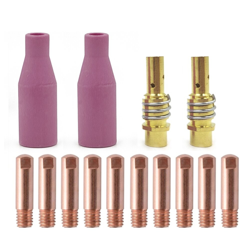 14Pcs Mb-15Ak Welding Torch Consumables 0.8Mm Contact Tips Gas Ceramic Nozzle For 15Ak Mig Welding Torch 4762963347566