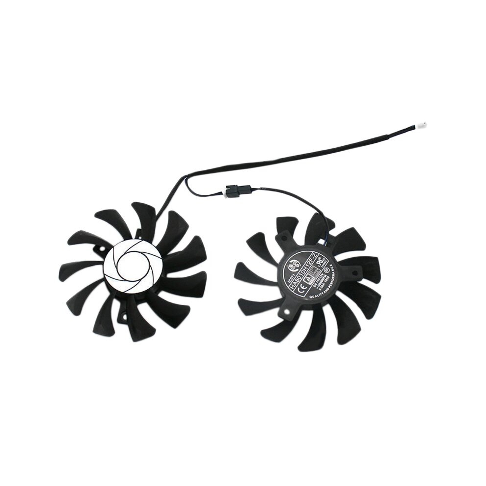 Ha8010h12f-Z 75Mm 2Pin Gtx1050ti Gpu Cooler Dual Fan For Geforce Gtx 1050Ti Gtx-1050-Ti-4Gt-Oc(2Pcs) 4851069238288