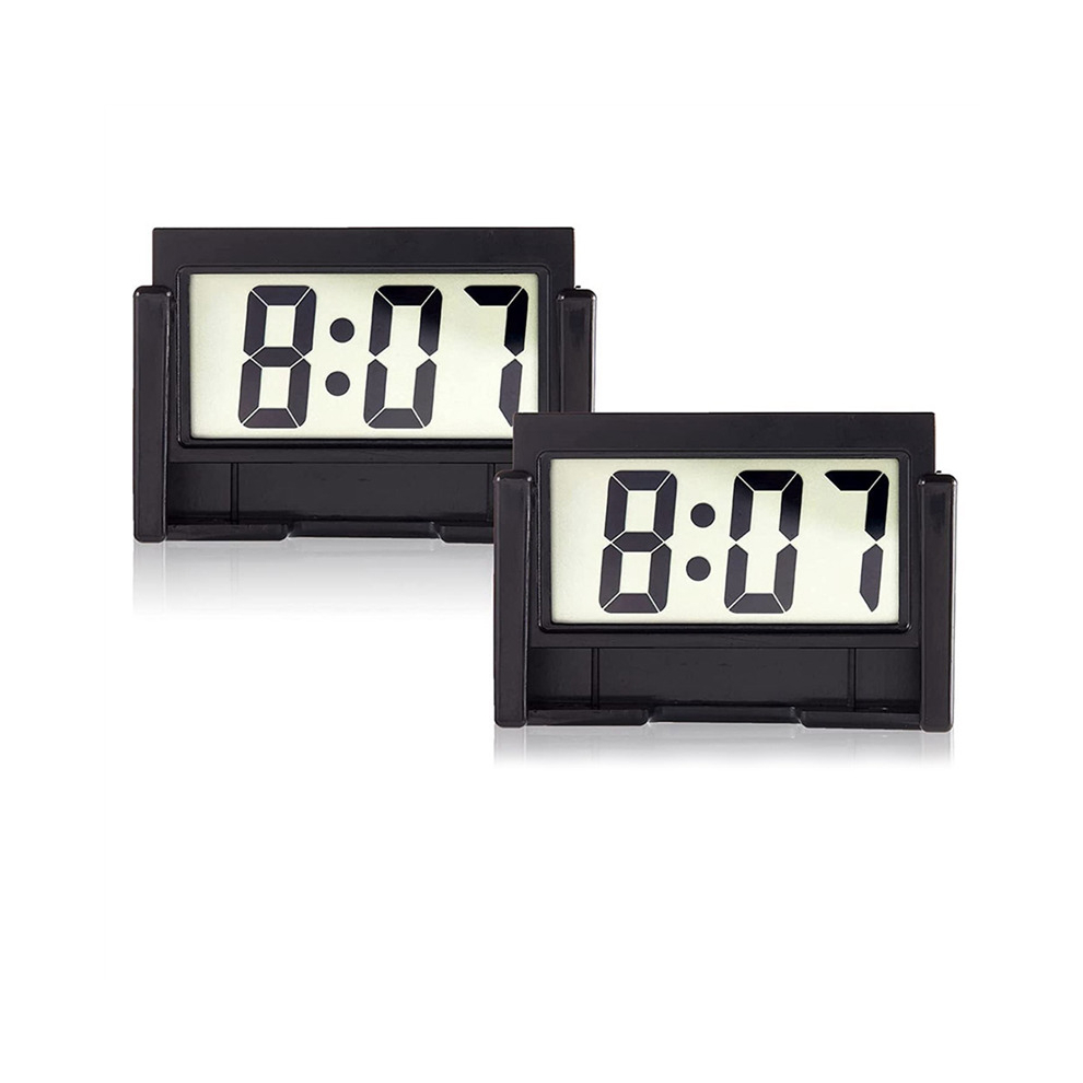 Small Digital Car Dashboard Clock Battery Operated Big Clear Lcd Time Display For Automotive, Motorcycle &Truck 4762963302145
