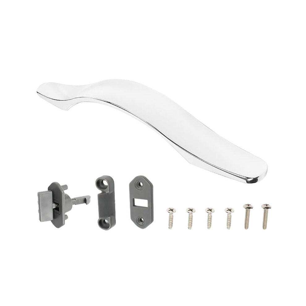 Door Handle Button Lock Push Button Pull Handle Latch Knob Chrome Arc Cabinet Lock For Trailer Caravan Truck 4762963357848