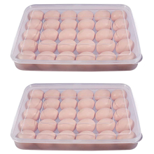 Egg Container, Refrigerator Deviled Egg Tray Carrier with Lid for 60 Eggs - Plastic Fridge Stackable Portable 2 Pack