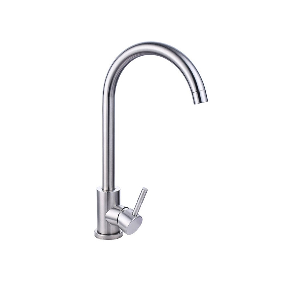 304 Stainless Steel Kitchen Faucet Single Handle Single Hole Hot and Cold Water Faucet Home Commercial Sink Faucet