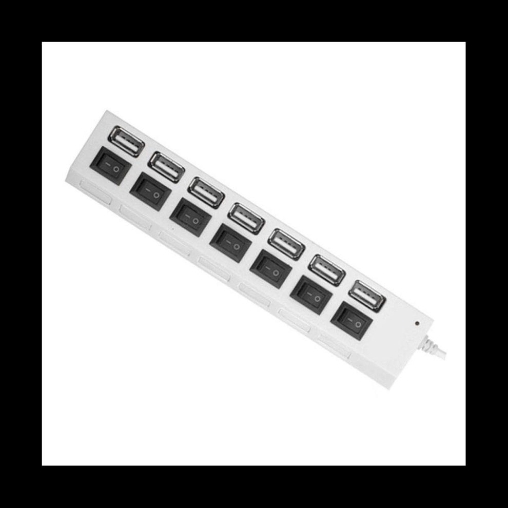 Photos - Card Reader / USB Hub USB Hub 2.0 USB Splitter Multi Hub Adapter USB Several Ports Power Adapter with Switch Accessories for PC Laptop,White