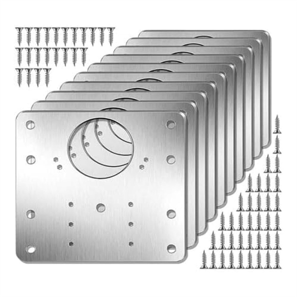 Cabinet Hinge Repair Plate Kit Kitchen Cupboard Door Hinge Mounting Plate With Holes Flat Fixing Brace Brackets 4851069232729