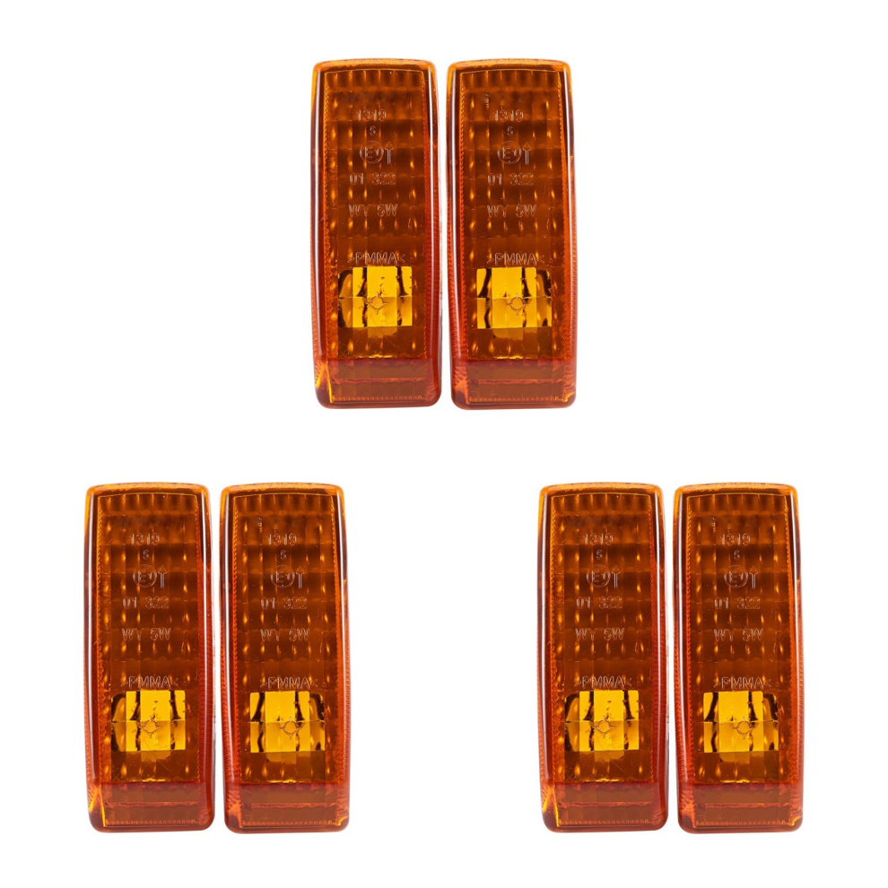 6Pcs Car Turn Signal Indicator Repeater Lamp Cover For W124 R129 W140 W202 W201 Light/Yellow 4851069245507