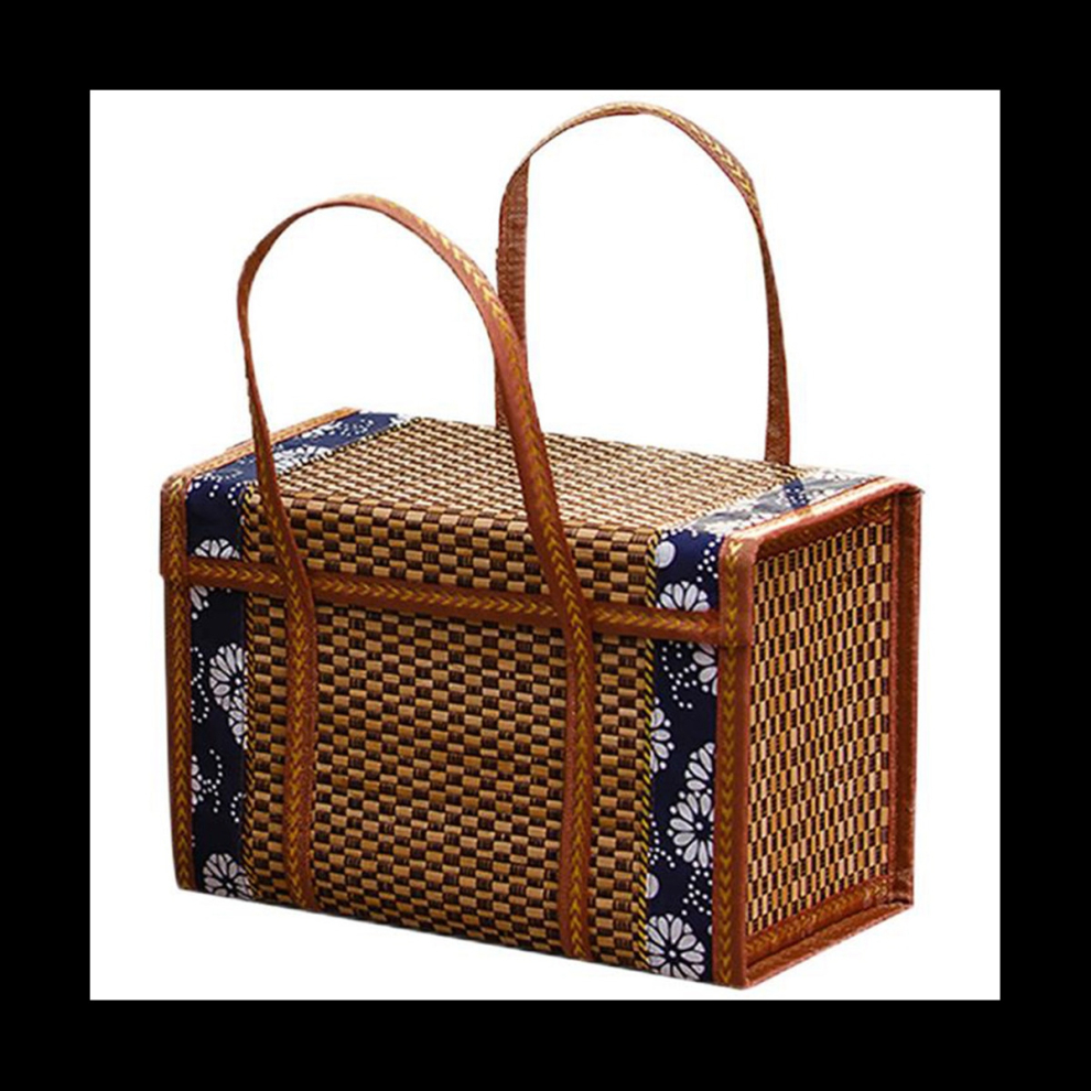 Woven Bamboo Products Camping Portable Storage Box Hand-Woven Basket Special Outdoor Picnic Basket Woven Basket M