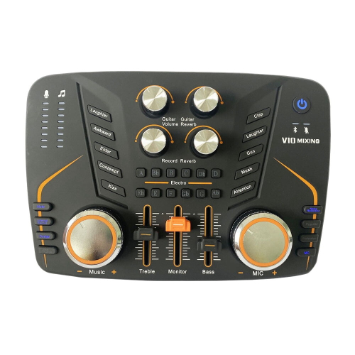 V10 Sound Card, Live Sound Card Microphone Audio Interface for