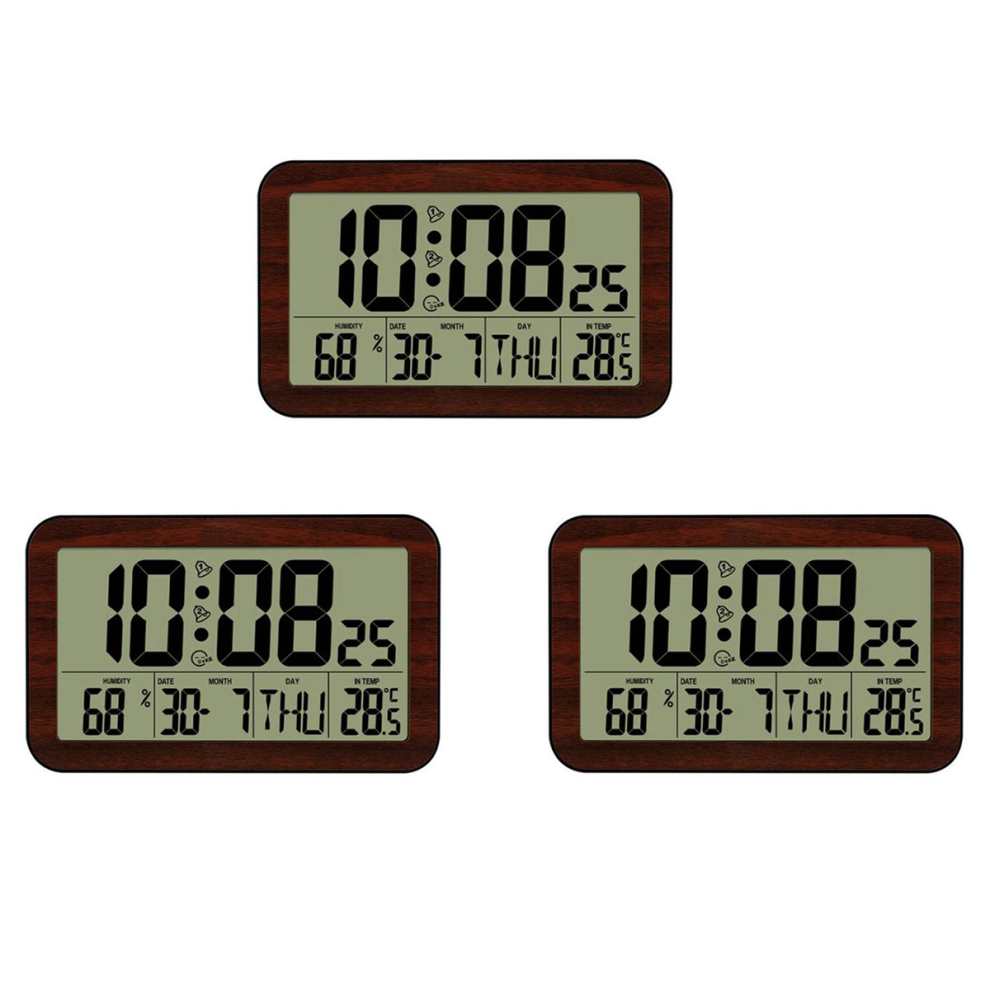 Tlily 3X Screen Digital Wall Clock Home Electronic Wall Clock Student Electronic Alarm Clock Digital Display Desk Clock