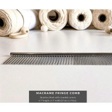 2X Macrame Fringe Comb Tapestry Weaving Comb Stainless Steel for Brushing Through Long Hair Single Strand Cotton Cord