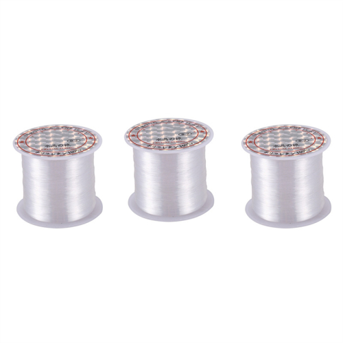 3X 0.2mm Diameter Clear Nylon Fish Fishing Line Spool Beading String