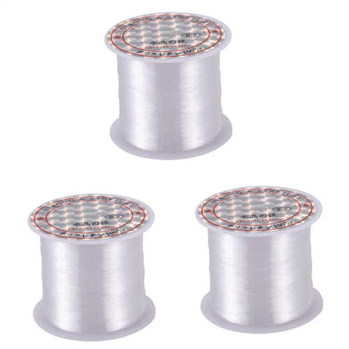 3X 0.2mm Diameter Clear Nylon Fish Fishing Line Spool Beading String 1