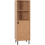 Seconique Leon 1 Door 2 Shelf Cabinet Medium Oak Effect Adjustable Shelving 1