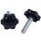 2 Pcs M8 x 30mm Male Thread 32mm Star Head Clamping Knob Black 2