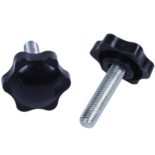 2 Pcs M8 x 30mm Male Thread 32mm Star Head Clamping Knob Black 1