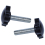 2 Pcs M8 x 30mm Male Thread 32mm Star Head Clamping Knob Black 3