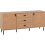 Seconique Leon 2 Door 3 Drawer Sideboard Medium Oak Effect Metal Legs 1