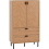 Seconique Leon 2 Door 2 Drawer Cabinet Medium Oak Effect Metal Legs 1