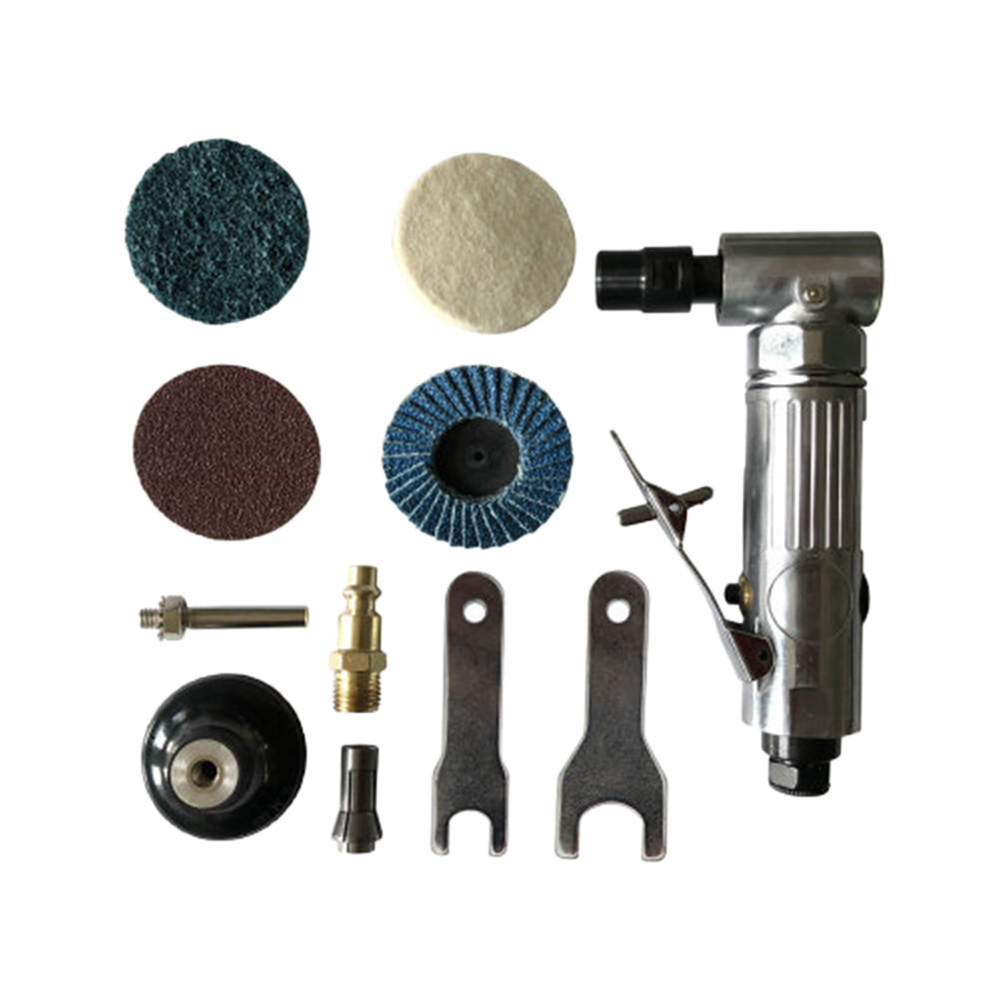 1/4 inch Air Angle Die Grinder 90 Degree Pneumatic Grinding Machine Cut Off Polisher Mill Engraving Tools Set With Spanner Wrench 