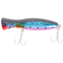 1Pcs popper fishing 3d with treble hooks 12cm 42g topwater hard lure soft plastic isca artificial fishing lure tackles Blue