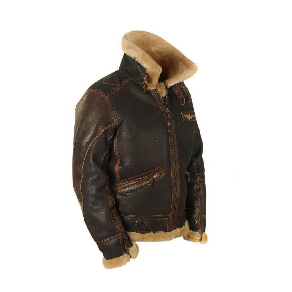 (5xl) Men's Winter Leather Jacket With Fur Warm Warm Coat