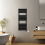 NRG (Black, 1200x450mm) Pre-filled Electric Heated Towel Rail Radiator Flat Panel Thermostatic 1