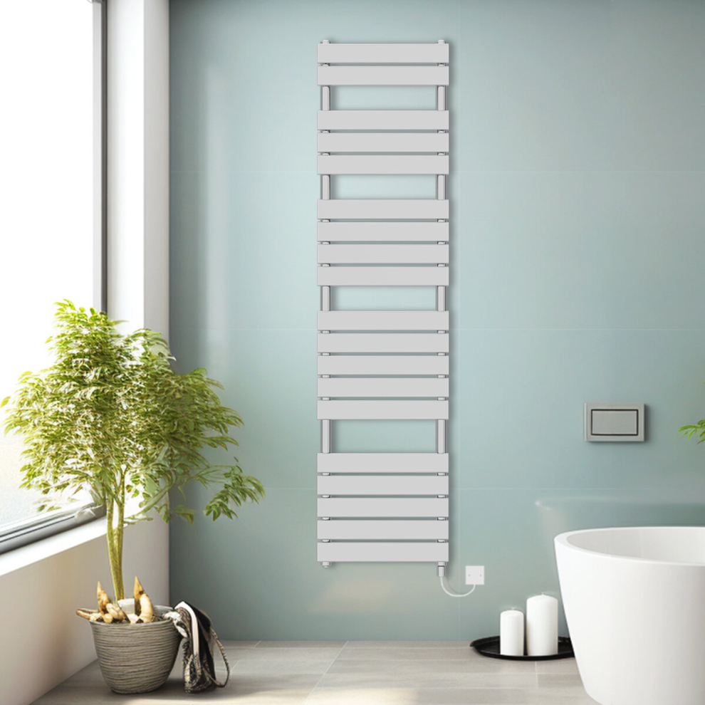 Nrg (Chrome, 1800X450mm) Prefilled Electric Heated Towel Rail Radiator Flat Panel Warmer Ladder