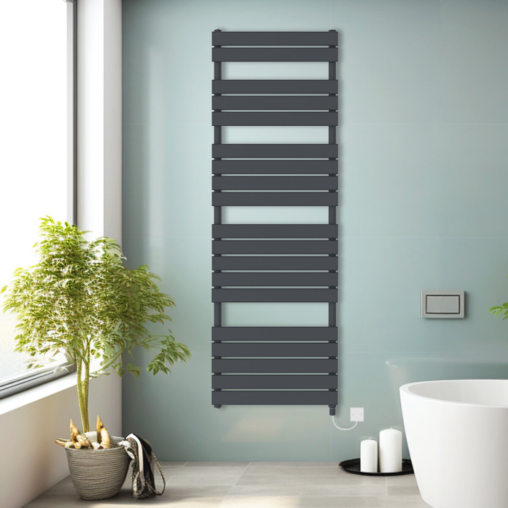 (Anthracite, 1800X600mm) Prefilled Electric Heated Towel Rail Radiator Flat Panel Warmer Ladder 5063123350716