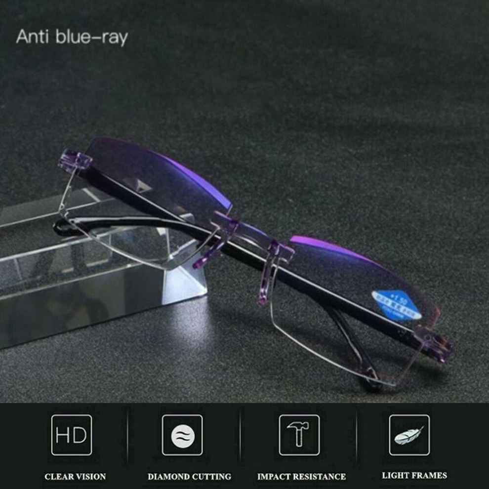 High Hardness Anti-blue Progressive Far And Near Dual Use Reading Glasses NEW